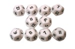 Opaque 10 x 12-Sided Dice Set - White